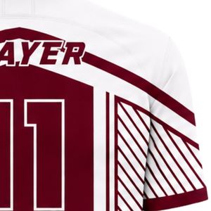 Conjunto de Uniforme de Fútbol Personalizado Color Granate y Blanco, Uniforme de Fútbol de Alto Rendimiento de Secado Rápido, Equipación Deportiva para Equipos, Alibaba.com - Product Image 6