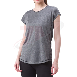 T-shirt en coton uni pour femme, coupe classique, tissu respirant et doux, décontracté, à porter au quotidien, look simple et basique, tendance estivale - Product Image 5