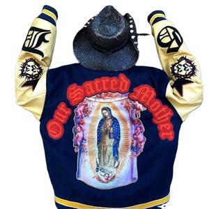 Chaqueta Varsity Personalizada para Hombre, Estilo Urbano de Invierno, Premium, con Letras Bordadas, OEM, ODM, 100% Lana Peinada, Logotipo Frontal Personalizado - Product Image 3