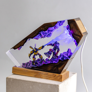Lamp custom resin, Anime Resin Lamp,LED <b>Night</b> <b>Light</b>, handmade gift, art deco diorama lamp, personalized gift, Anime epoxy lamp - Product Image 6