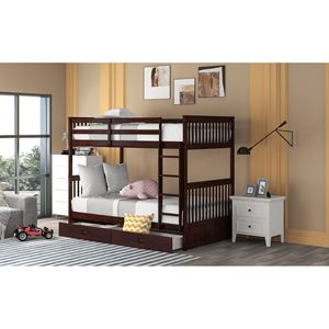 Letto a Castello Espresso Twin Over Twin con Scale e Due Cassetti Contenitori per Bambini (Vecchio SKU LT000265AAP) - Product Image 3