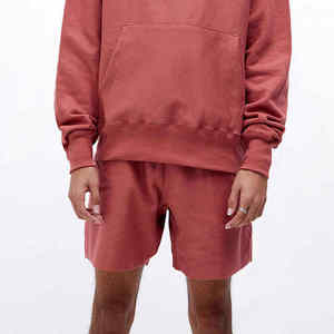 High Quality <b>Men's</b> Summer Solid <b>Hoodie</b> <b>Shorts</b> <b>Set</b> 100% Cotton Breathable Quick Dry Eco-Friendly <b>Men</b>’s Hoodies & Sweatshirt <b>Sets</b> - Product Image 6