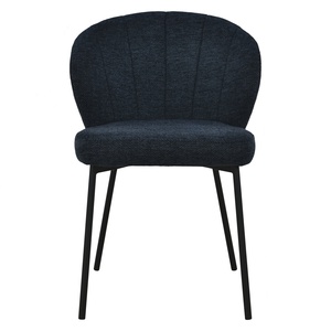 Factory Price Upholstered Dining <b>Chair</b> <b>Navy</b> Fabric Side <b>Chair</b> Metal Leg <b>Accent</b> Seat for Home Furniture - Product Image 2