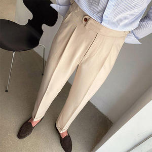 Pantalon Chino Homme Slim Beige Confortable et Élégant en Tissu de Haute Qualité, Taille Haute, Personnalisé - Product Image 1