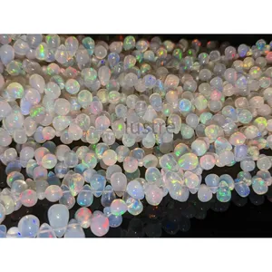 AAA+ Ethiopian <b>Fire</b> Opal Bead Strand High Quality Faceted Crystal Teardrope Beads in Green Yellow White for Jewelry Making - Product Image 3