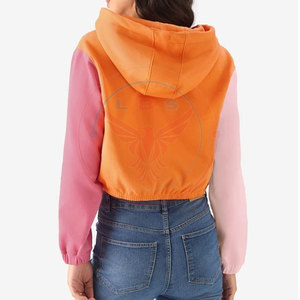 High Quality <b>Winter</b> Women Crop <b>Top</b> Hoodies with Front Logo 100% Cotton Fleece Breathable & Eco-Friendly Wholesale Price - Product Image 3
