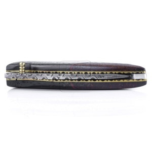 Wholesale Damascus Steel Folding Pocket Knife DD-FK-886 Handmade Exotic Wenge Wood Handle Drop Point 3mm Thick 185mm Bushcraft - Product Image 2