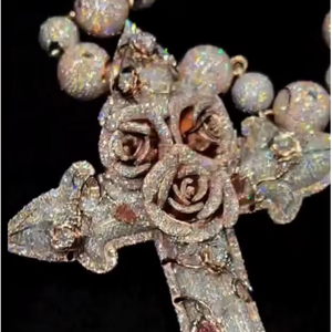 Collar de Cadena Cubana de Moissanita, Estilo Hip Hop, Nuevo Diseño, con Colgante de Bolas, Cadena de Eslabones Cubanos Pesados de Plata 925 Bañada en Oro - Product Image 1