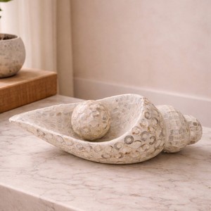 Escultura de concha marina en venta, estatua decorativa hecha a mano de nácar, figurita hecha en Vietnam. - Product Image 4