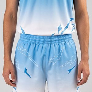 Ensemble de maillots de basket-ball personnalisés, dégradé bleu, nom de l'équipe 00, sans manches, col unisexe, anti-UV, vêtements de sport pour adultes - Product Image 6