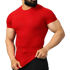 Men's Active Performance Knitted Polyester/Cotton T-<b>Shirt</b> High Resolution Gym Training Quick Dry <b>Moisture</b> <b>Wicking</b> Athletic Tee - Product Image 3