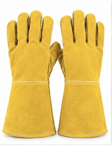Gants de soudage TIG MIG avec doublure en cuir de vachette et polaire, protection contre les éclaboussures de métal fondu, type A, design personnalisable - Product Image 6