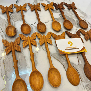 Cuchara de madera de Vietnam con mango de mariposa, utensilio de cocina de madera natural hecho a mano, cuchara para cocinar, exportación a granel - Product Image 1