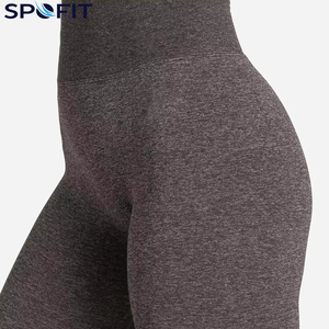 Leggings de sport pour femmes de haute qualité, taille haute, tricotés, sans couture, en Spandex/Polyester, longueur cheville, avec poches, best-seller fitness - Product Image 4