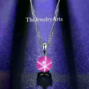 <b>Ruby</b> Star Pendant <b>Necklace</b> 925 Sterling Silver Pink Lindy Star Jewelry Natural <b>Ruby</b> Star Gemstone <b>Necklace</b> for Women Gift - Product Image 3