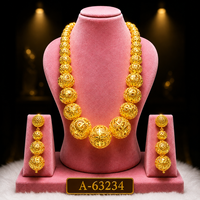 Ensemble de bijoux classiques plaqués or, collier et boucles d'oreilles, pour femmes, mariage A-63234