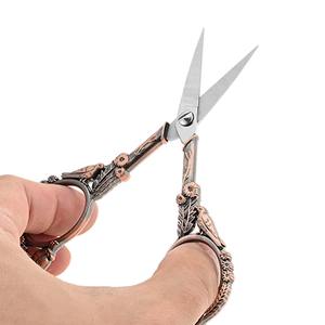 Tijeras retro para cutículas con funda de cuero, diseño vintage de pájaro, tipo 4.6, herramienta de costura, manualidades DIY, corte de hilo, tela y costuras - Product Image 2