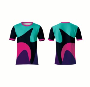 Maillot de sport personnalisé à sublimation, manches courtes, col rond, impression de logo personnalisé - Product Image 3