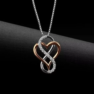 Collar con colgante de corazón infinito, collar para uso diario, regalo para ella, colgante minimalista para mujer, colgante con símbolo de eternidad, colgante de moissanita - Product Image 6