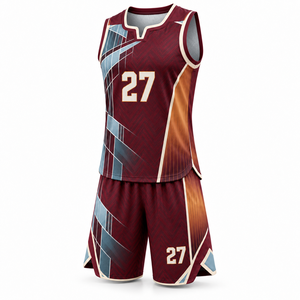Ensemble Maillot et Short de Basketball Personnalisé – Tenue de Basketball Sublimée avec Col Cranté – Vente en Gros pour Équipes - Product Image 3