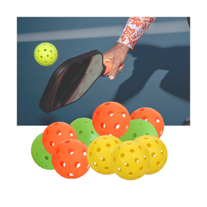 Balle de pickleball avec noyau en nid d'abeille en aramide, taille 73 mm, design noir + coloré, utilisation en intérieur - Product Image 1