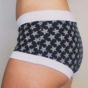 Culottes taille moyenne pour femmes, motif à carreaux noir et blanc, sans couture, en coton et élasthanne tricotés, épaisseur standard, lavables en machine - Product Image 3
