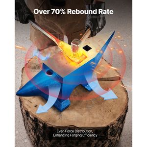 En gros, Enclume en acier moulé à corne unique, 132 lb, avec trous ronds et carrés, pour forge de serrurier et équipement - Product Image 3