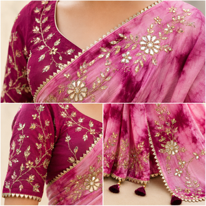 CHOHAN TEXTILE Saree de créateur vintage rose Upada en modal, protection solaire, vente en gros, bordure épaisse, robe de soirée élégante pour femme, mariage - Product Image 6