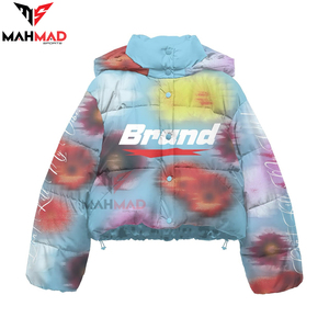 เสื้อแจ็คเก็ตพัฟเฟอร์ลายดอกไม้สีสันสดใสคุณภาพสูงสำหรับผู้ชาย เสื้อโค้ทกันหนาวแบบหนา สไตล์สตรีทแวร์ Y2K - Product Image 2