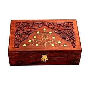 Boîte à bijoux et de rangement en bois artisanale universelle, avec capacité personnalisée, design rustique, couvercle noir - Décoration d'intérieur de luxe, cadeau - Product Image 6