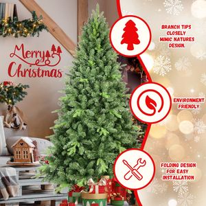 Árbol de Navidad Clásico de 4 Pies con 636 Puntas de PE+PVC, Ramas Articuladas Realistas, Fácil Montaje, Base Metálica Estable, Aspecto Natural - Product Image 2