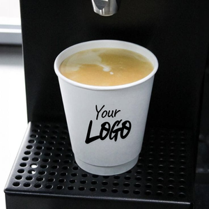 Plant-Based Biodegradable Double Wall Coffee Paper <b>Cups</b> with custom logo for hot & <b>cold</b> beverage service outlets - Product Image 1