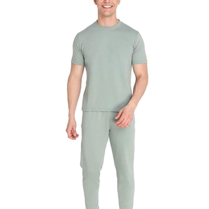 Ensembles décontractés pour hommes, fabriqués sur mesure par OEM, pour la course estivale, respirants, légers, de haute qualité, 100% coton, à motif uni - Product Image 1