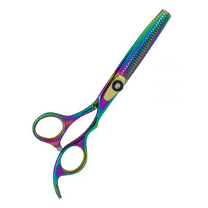 Tijeras de Peluquería Profesionales Multicolor de Acero Inoxidable Alemán para Desbastar, para Diestros, Punta Afilada, Mango Mediano, para Salón de Belleza - Product Image 6
