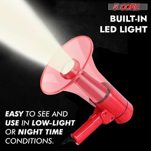 50W Waterproof Professional Portable <b>Megaphone</b> with 5 Cores 800-Yard Range Flashlight Siren Voice Amplifier for Cheerleading - Product Image 3