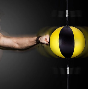 Ballon de vitesse de boxe professionnel en cuir pour entraînement de boxe, MMA et musculation, ballons de frappe de décompression - Product Image 1