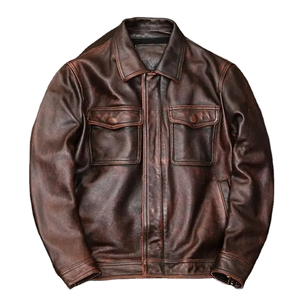 Hot Selling XS Men's <b>Winter</b> <b>Jacket</b> High Street Style Cow Skin Canvas Eco-Friendly Breathable Windproof Lightweight Front - Product Image 1