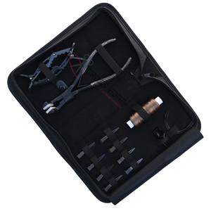 Black Hair Extension Tools <b>Kit</b> with 7 Inch Black Tape In Plier Hair Parting Ring Wig <b>Sewing</b> Thread Jumbo Styling Clips finger - Product Image 1