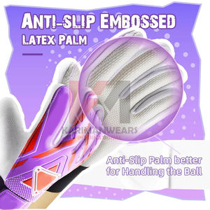 Gants de gardien de but de football professionnels, paume en latex, anti-choc, avec technologie de protection des doigts et sangle de poignet réglable - Product Image 5