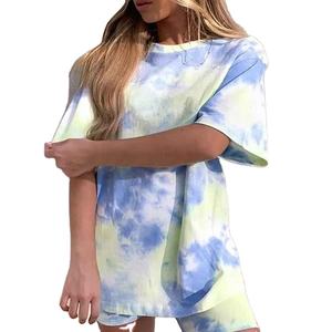 Nouvel ensemble d'été pour femme, style décontracté, en coton doux et respirant, léger, à porter tous les jours, tie-dye, coupe ajustée personnalisée - Product Image 2