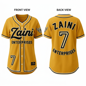 เสื้อเบสบอลยูนิเซ็กซ์ ZAINI ผ้าโพลีเอสเตอร์ตาข่ายพรีเมียม 180 GSM สีเขียวลายเส้น  โลโก้ปักลายเพชรแบบรีดร้อนตามสั่ง สำหรับทีม - Product Image 1