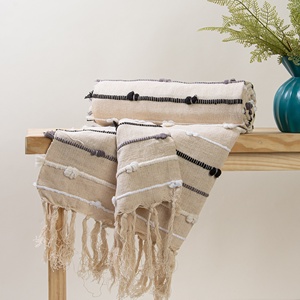 Soft Eco-Friendly 100% Cotton Woven <b>Throw</b> Blanket Lightweight & Cozy Modern Design <b>for</b> <b>Sofa</b> Bed Chair & Home Decor - Product Image 4