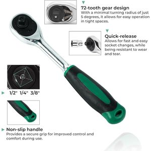 Juego de Herramientas de 151 Piezas con Llaves de Tubo de 1/2", 1/4" y 3/8", Kit de Herramientas Mecánicas, Juego de Llaves de Tubo Métricas - Product Image 2