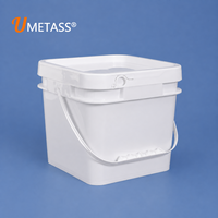 Ember Plastik Persegi 5 Liter untuk Makanan dengan Tutup Kedap Udara, Wadah Makanan Plastik Berizin FDA untuk Kemasan Keju dan Buah
