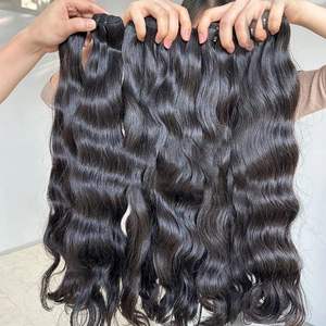 100% Extensiones de cabello virgen Remy baratas con ondas naturales crudas de calidad de exportación Proveedor al por mayor de La India Precio más bajo - Product Image 5