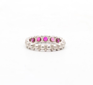 Anillo de Eternidad Completo con Bisel de Rubí Redondo Natural en Plata de Ley 925, Venta al Por Mayor, Memoria Jewels - Product Image 3