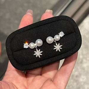 6-8mm Natural Freshwater Pearl Highlighted Mantou Bead <b>Earrings</b> in Antique French Style Zhuji <b>Fashion</b> <b>Dangle</b> <b>Dangle</b> <b>Earrings</b> - Product Image 2