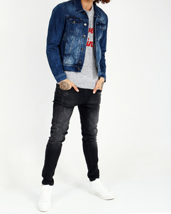 Veste en jean confortable et haute performance pour homme, légère et délavée - Product Image 4