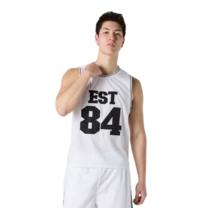 Custom Men Red Basketball Jersey EST 84 Print Sleeveless Tank <b>Top</b> Breathable Polyester Sportswear Adult Regular Fit - Product Image 4