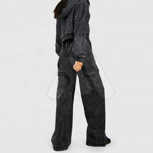 Conjunto Deportivo de 2 Piezas para Mujer, Diseño Personalizado OEM, Invierno, Color Sólido, Lavado Ácido, 100% Algodón, Secado Rápido, Transpirable, Directo de Fábrica - Product Image 2
